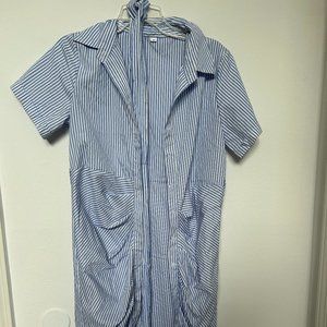 Cute Work Dress Blue/White Stripes